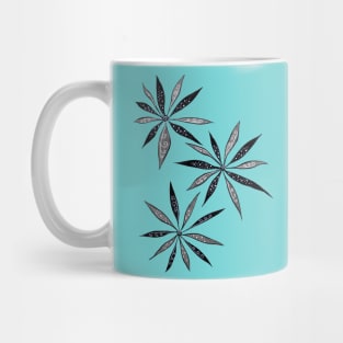 Elegant Thin Flowers With Dots And Swirls Mug